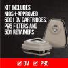 image3M Advanced Comfort Reusable Respirator 7512P1DC OVP95 Mdm 1Fcpc 1pr of 6001 Crtdgs 2prs 5P71 Fltrs 1pr 501 Rtnrs