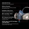 image3M Advanced Comfort Reusable Respirator 7512P1DC OVP95 Mdm 1Fcpc 1pr of 6001 Crtdgs 2prs 5P71 Fltrs 1pr 501 Rtnrs