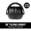 image3M Folding Earmuff Noise Reduction Rating NRR 25 dB Adjustable Ear Muffs Padded Headband For Comfort Flexible ampamp Adjustable Headband Black One Size Fits Most 90563H1DC1 Count Pack of 1
