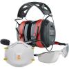 image3M Safety Bundle ProComms Electronic Hearing Protector with Bluetooth Wireless Technology  10Pack 8511 Cool Flow Valved N95 Respirator  3M Flat Temple Safety Eyewear