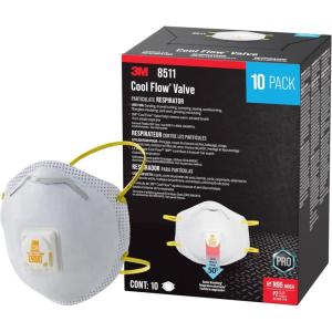 image3M AllInOne Respirator Best for Sanding Fiberglass Drywall Painting N95 Exhalation Valve Helps Direct Exhaled Air Downward Relief From Dusts And Certain Particles 10Pack