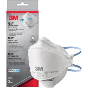 image3M Aura Particulate Respirator 9205 N95 Lightweight 3 Panel Designed Helps Provide Comfortable and Convenient Respiratory Protection 3Pack