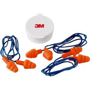 image3M Corded Reusable Earplugs 3 Pack Noise Reduction Rating NRR 25 dB Easy To Use ampamp Insert Pliable ampamp TriFlange Design Enhances Comfort ampamp Fit Orange Ear Plugs 90716H3DCTriflange  Soft  Reusable with NRR 25 dB
