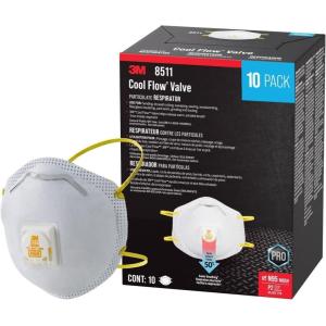 image3M N95 Respirator 8511 10 Pack NIOSHAPPROVED N95 Features 3M COOL FLOW Exhalation Valve Relief From Dusts ampamp Certain Particles During Sanding Pollen Mold Spores Dust Particles 8511DB1APS10 Count Pack of 1