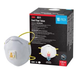 image3M N95 Respirator 8511 Cool Flow Valve 10 Pack NIOSHAPPROVED Advanced Filter Media For Easy Breathing Comfortable For Long Periods Of Wear Helps Filter Pollen Mold Spores ampamp Dust 8511PB1APS10 Count Pack of 1