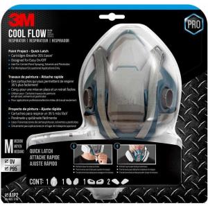 image3M P95OV Paint Project Quick Latch Reusable Respirator 6502QL Medium Size NIOSHAPPROVED Organic Vapor Cartridge ampamp P95 Rated Filters With 3M Cool Flow Valve ampamp Quick Latch System 6502QLPA1APS