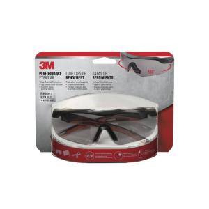 image3M Safety Eyewear Aerodynamic Design Black wRed Accent Frame Clear Lens AntiFogGray