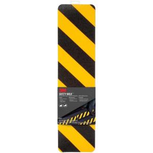 image3M SafetyWalk Slip Resistant Reflective Tread 6 in x 2 ft Anti Slip Adhere Without Wrinkling Curling Tearing or Lifting SelfAdhesive Backing Quick ampamp Easy Application 1 Pack 600BYT6X24Black  Yellow