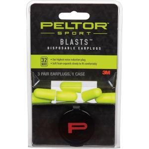 imagePeltor Sport Blasts Disposable Earplugs 9708010C 3 Pair Pack Neon Yellow