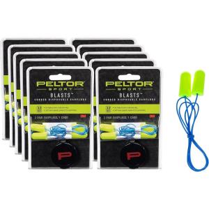 imagePeltor Sport TriFlange Corded Reusable Earplugs 3 Pair Noise Reduction Rating NRR 26 dB Comfortable Fit Ideal For Range Shooting ampamp Hunting Washable and Corded Neon Yellow 9731710C2Pair