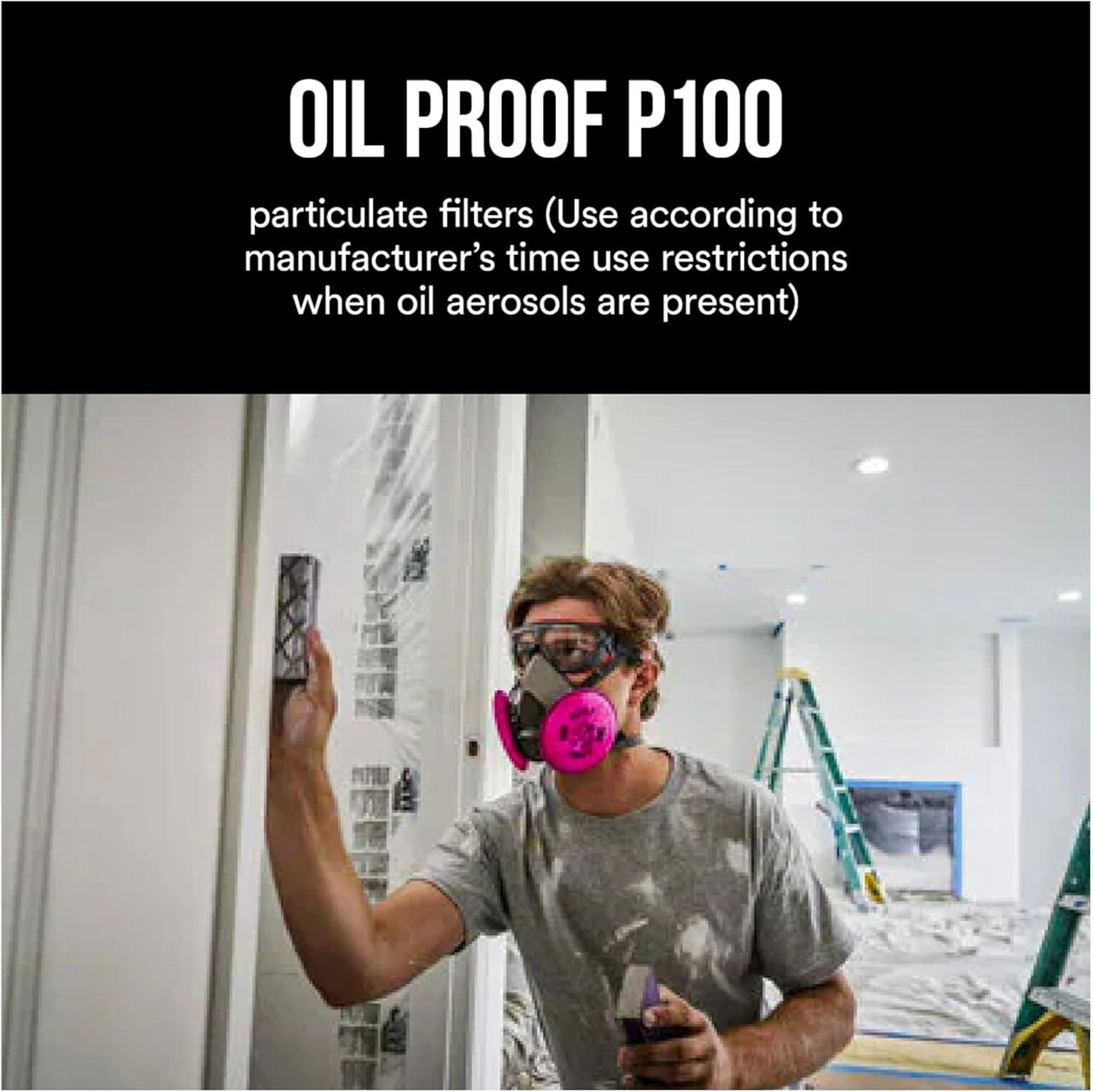 image3M P100 Performance Filter 2091 2 Pairs Use With Any 3M Bayonet Mount Respirator NIOSHAPPROVED P100 Filters For Removal Of Mold Lead Paint amp Working With Fiberglass Insulation 2091P2DC78 Inch x 245 Inch