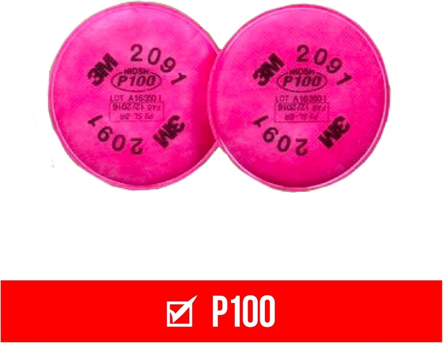 image3M P100 Performance Filter 2091 2 Pairs Use With Any 3M Bayonet Mount Respirator NIOSHAPPROVED P100 Filters For Removal Of Mold Lead Paint amp Working With Fiberglass Insulation 2091P2DC78 Inch x 245 Inch