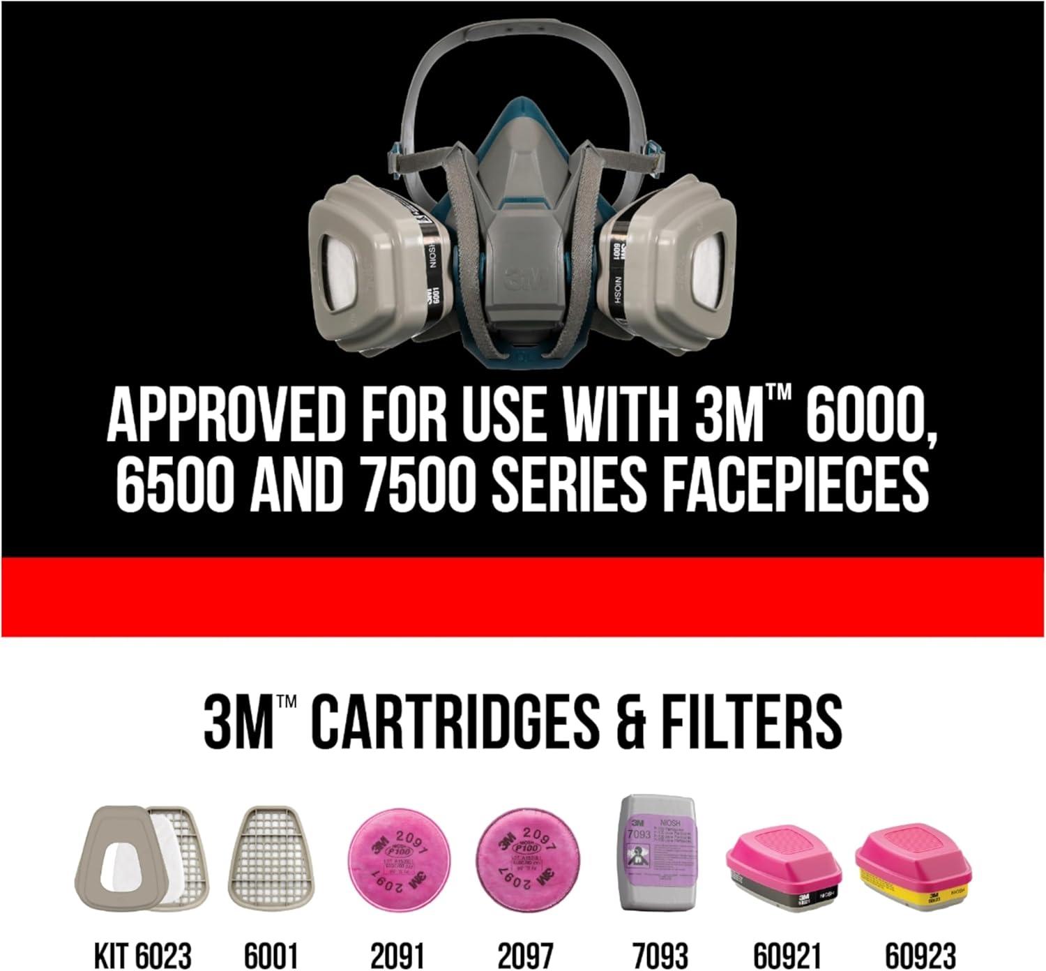image3M P100 Performance Filter 2091 2 Pairs Use With Any 3M Bayonet Mount Respirator NIOSHAPPROVED P100 Filters For Removal Of Mold Lead Paint amp Working With Fiberglass Insulation 2091P2DC78 Inch x 245 Inch