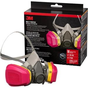 image3M P100  OV  AG MultiPurpose Reusable Respirator 62023 Medium Size NIOSHAPPROVED P100  Organic Vapor  Acid Gas Rated Filters Adjustable Head Straps Comfortable amp Lightweight 62023H1DC