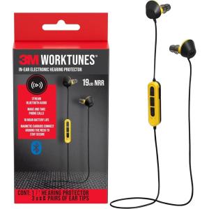image3M WorkTunes Earplugs Hearing Protector 19dB NRR Noise Reduction Bluetooth 60 Electronic Hearing for Calls amp Music IPX4 Rated Water amp Sweat Resistance 10Hour Battery Includes 3 Ear Tip Sizes