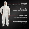 image:image3M General Purpose Protective Coverall with Hood TwoWay Zipper Breathable Material Mens and Womens White Disposable Coverall L