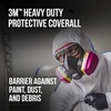 image:image3M Heavy Duty Protective Coverall with Hood TwoWay Zipper Elastic Waist Breathable Material Mens and Womens White Disposable Coverall M