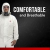 image:image3M Heavy Duty Protective Coverall with Hood TwoWay Zipper Elastic Waist Breathable Material Mens and Womens White Disposable Coverall M