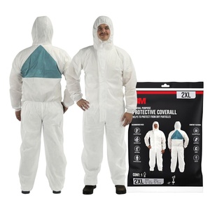 image:image3M General Purpose Protective Coverall with Hood TwoWay Zipper Breathable Material Mens and Womens White Disposable Coverall 2XL