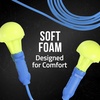image:image3M PushIns Corded Earplugs 28 dB NRR PushtoFit Ear Plugs Great for Construction Sites Soft Foam Comfort Corded Design for Easy Storage 5 PairsPack