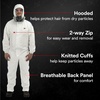 image:image3M Heavy Duty Protective Coverall with Hood TwoWay Zipper Elastic Waist Breathable Material Mens and Womens White Disposable Coverall 2XL