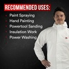 image:image3M Heavy Duty Protective Coverall with Hood TwoWay Zipper Elastic Waist Breathable Material Mens and Womens White Disposable Coverall 2XL