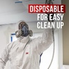image:image3M Heavy Duty Protective Coverall with Hood TwoWay Zipper Elastic Waist Breathable Material Mens and Womens White Disposable Coverall L