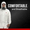 image:image3M Heavy Duty Protective Coverall with Hood TwoWay Zipper Elastic Waist Breathable Material Mens and Womens White Disposable Coverall L