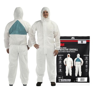 image:image3M General Purpose Protective Coverall with Hood TwoWay Zipper Breathable Material Mens and Womens White Disposable Coverall M